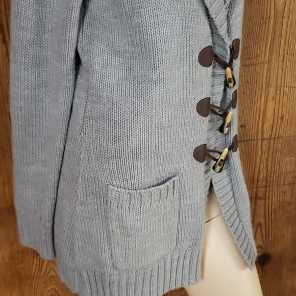 Merona gray button up cardigan with pockets large - Picture 2 of 4